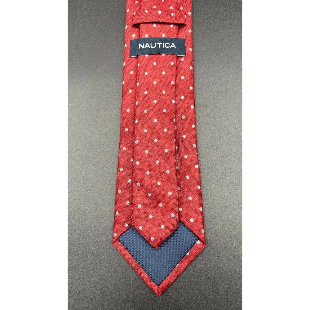 Vtg‎ Pair of Mens Neck Ties Paisley Polka Dot Burgundy Blue Mens Store Nautica